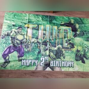 2/$25 Green and Purple Hulk Birthday Banner